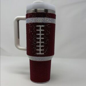 Live Love Gameday Rhinestone Football Tumbler with Handle 40 oz Sports Mug